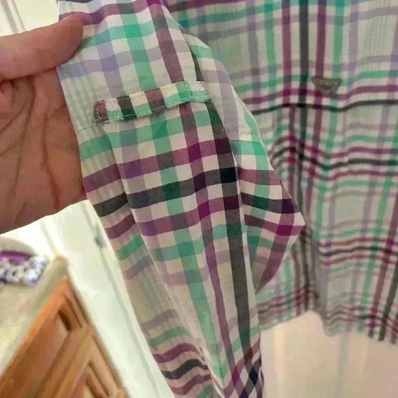 Columbia PFG, Performance Fishing Gear plaid shirt. Size small. Super Bahama - Picture 8 of 14